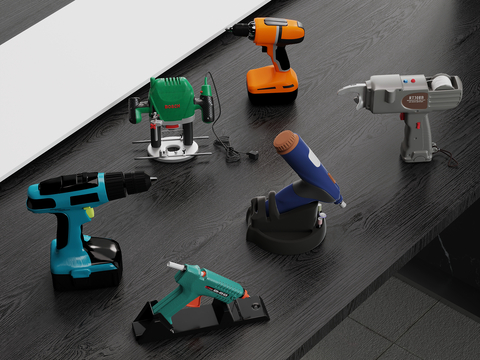  电动工具 电动螺丝刀 工业器具3d模型 