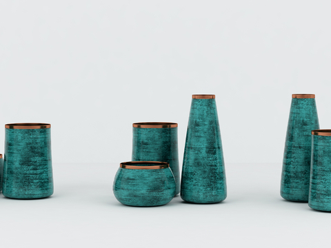  现代装饰品 花瓶 器皿3d模型 