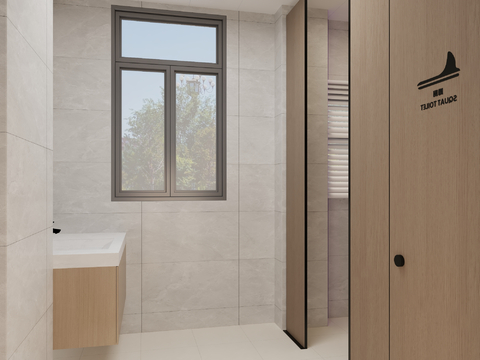  现代公共卫生间3d模型 