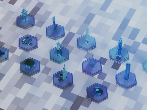  亚克力 艺术装置 世界著名建筑 摆件3d模型 