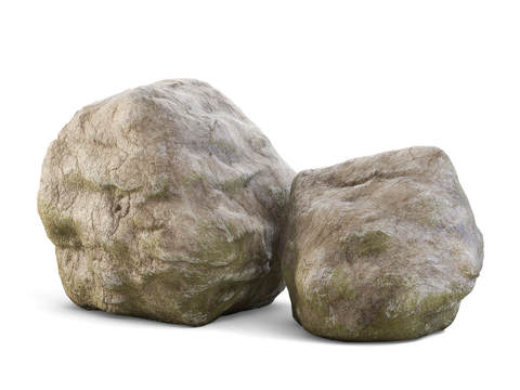  石头 景观石 庭院景石 圆石头 碎石3d模型 