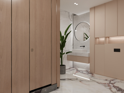  现代公共卫生间3d模型 