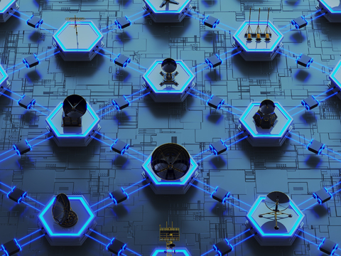  概念场景 线框场景 电路板 陈设装置3d模型 