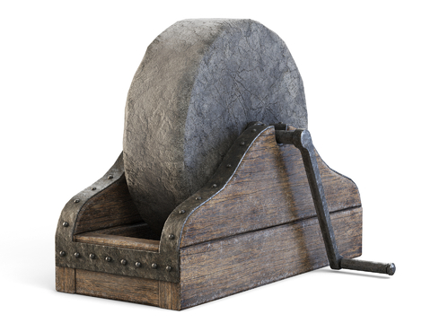  磨刀石 石头 滚轮 五金工具 铁匠铺3d模型 