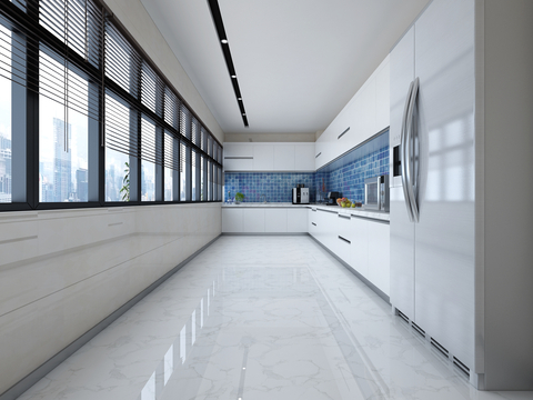  现代办公茶水间3d模型 