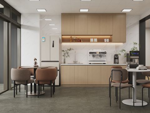  现代茶水间 茶歇室 办公休息室3d模型 