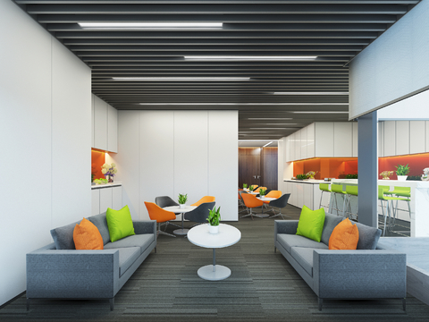  现代公司茶水间3d模型 