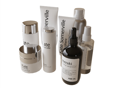  现代化妆品 护肤品3d模型 