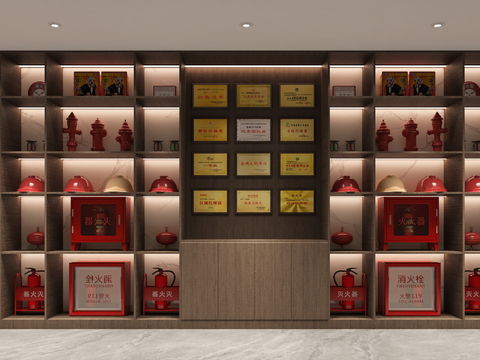  现代消防设施 消防栓 灭火器3d模型 