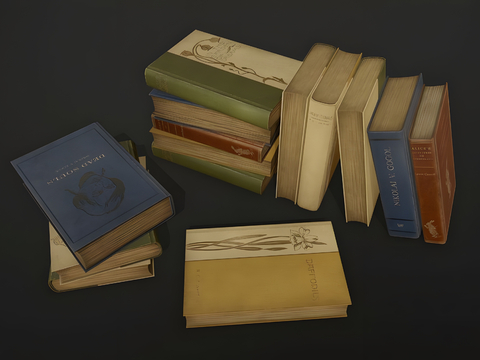  书籍 书本 图书 旧书3d模型 