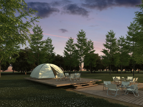 露营公园 户外营地3d模型 