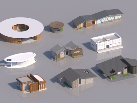  现代公厕 室外公共卫生间3d模型 