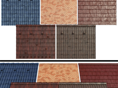  琉璃瓦 树脂瓦 金属瓦 瓦片屋檐3d模型 