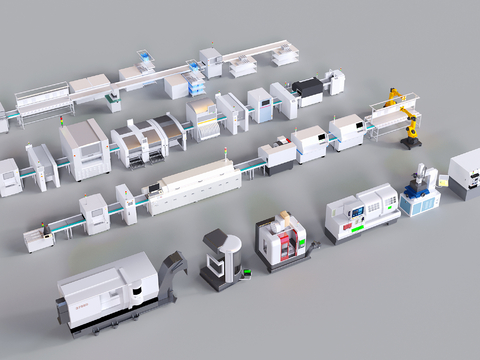  工业设备 车间设备 机器 生产线 流水线3d模型 