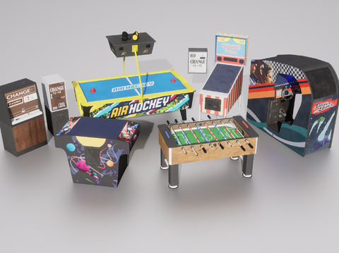  街机 游戏机3d模型 