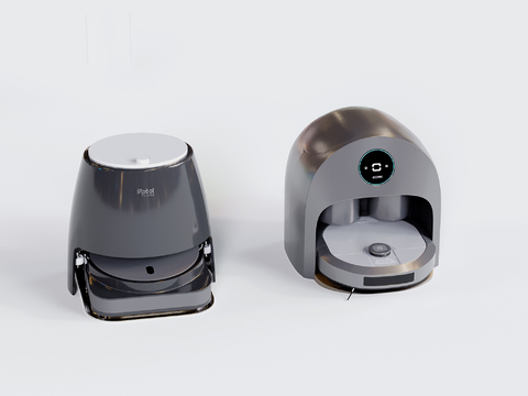  现代智能扫地机 扫地机器人 吸尘器3d模型 