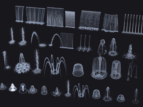  景观喷泉 涌泉 水柱3d模型 