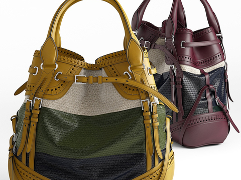  Burberry 锁缝包3d模型 