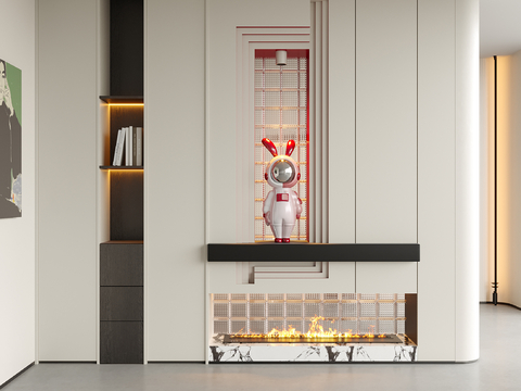  现代装饰性玄关 入户玄关 玄关隔断 雕塑摆件3d模型 