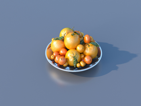  橘子 水果盘3d模型 