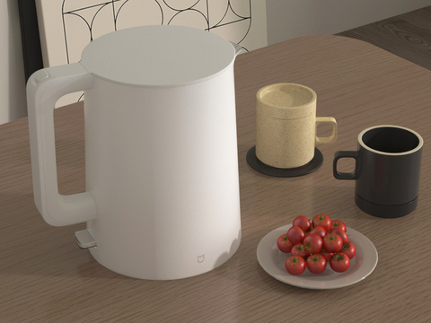  热水壶 电水壶 杯子 果盘 烧水壶3d模型 