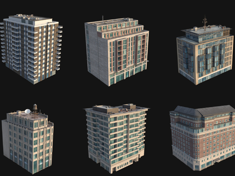  精细城市配楼3d模型 