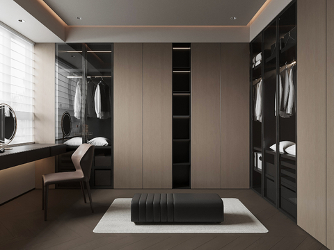  现代意式衣帽间3d模型3d模型 