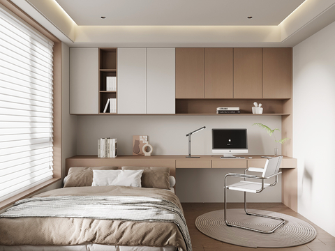  现代榻榻米卧室3d模型 