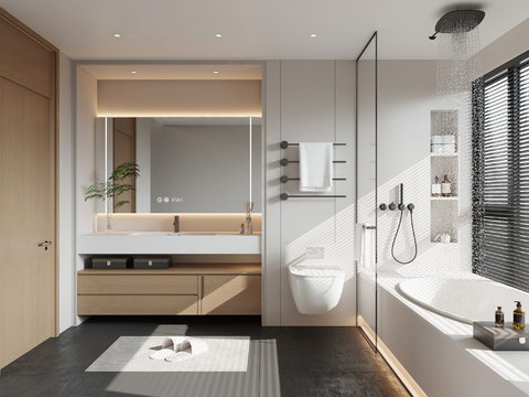  现代卫生间 浴室3d模型 