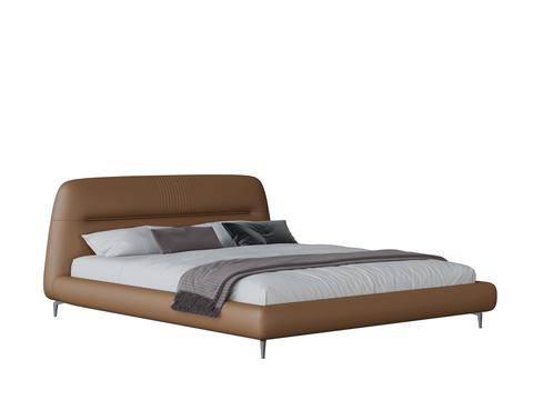  现代双人床3d模型 