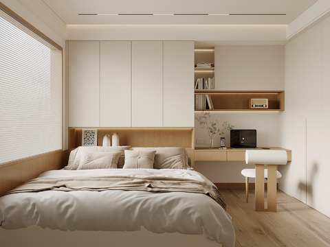  现代榻榻米卧室 次卧3d模型 