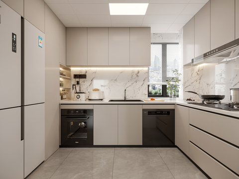  现代厨房3d模型 