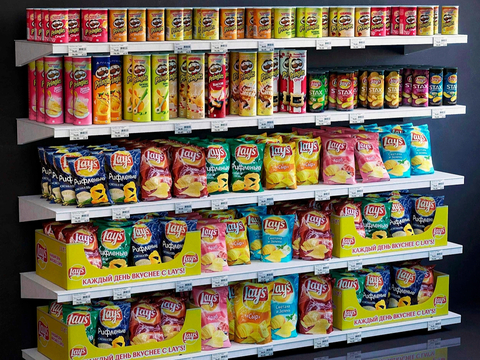  展示柜 薯片 零食架3d模型 