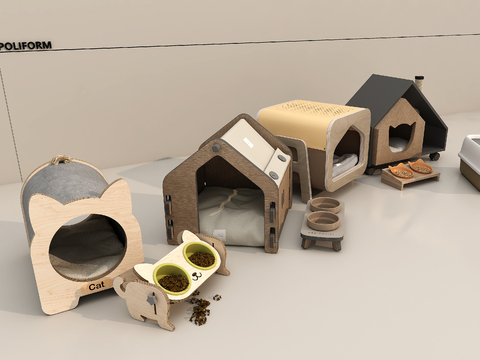  猫舍3d模型 