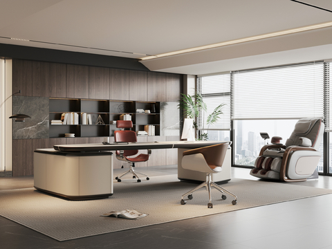  现代简约经理办公室 意式经理办公室3d模型 