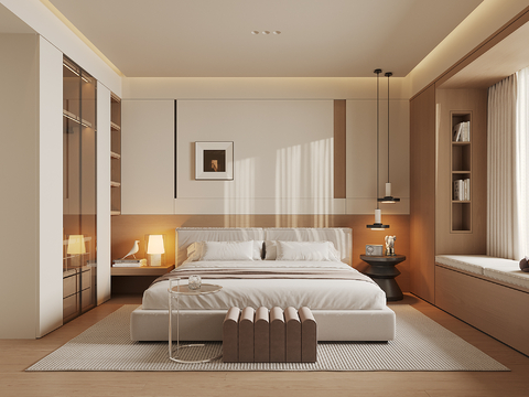 现代家居卧室3d模型
