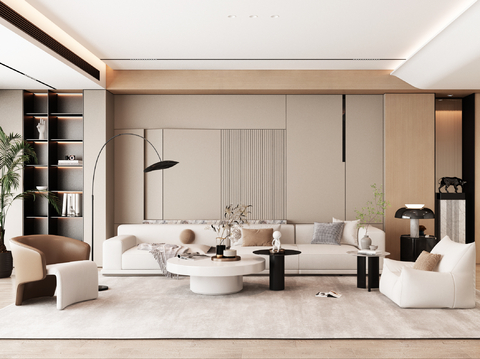  现代客厅3d模型 