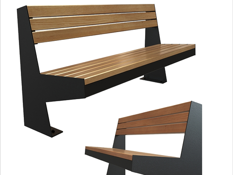  Park 4长凳 公共椅3d模型 