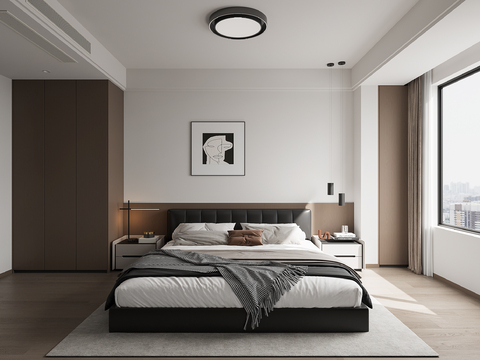  意式家居卧室3d模型 