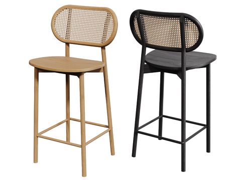  侘寂吧椅 巴凳 高脚椅 高脚凳 休闲椅3d模型 