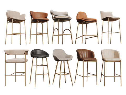  现代吧椅 巴凳 高脚椅 高脚凳 休闲椅3d模型 