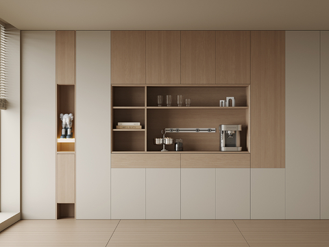  现代酒柜餐边柜3d模型 