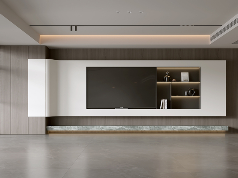 现代客厅 意式客厅 电视背景墙 电视柜 客厅背景3d模型