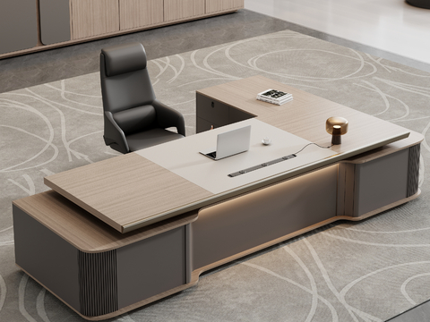  现代 办公室 简约办公室 总经理办公室 办公桌椅3d模型 