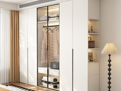  法式衣柜3d模型 