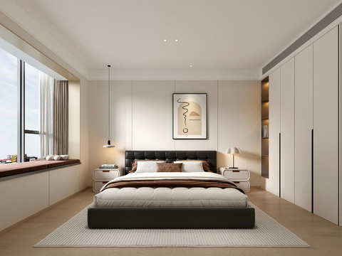 极简主卧 卧室3d模型