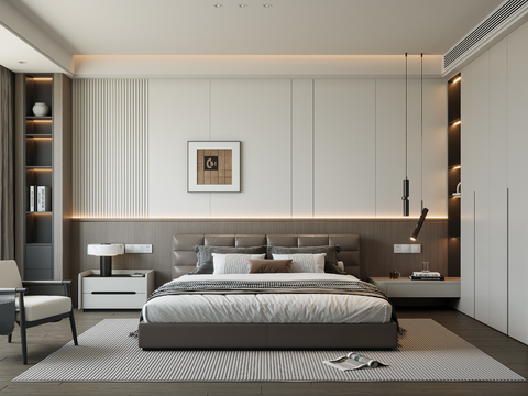  现代意式卧室3d模型 