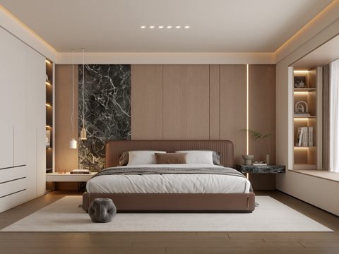  现代风卧室 主卧3d模型 