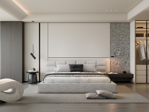  现代极简卧室 休闲椅3d模型 