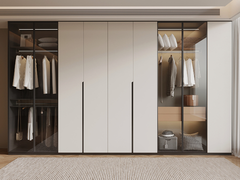  现代衣柜 成品衣柜3d模型 